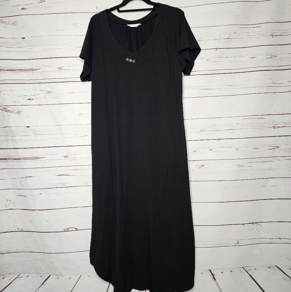 Yozly Black Short Sleeve Nightgown/Loungewear